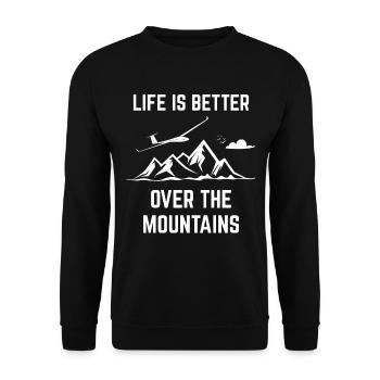 Pilote de planeur disant que la vie est meilleure glisse - Sweat-shirt Unisexe - noir - Devant - Alina (178cm) & Michal (187cm)