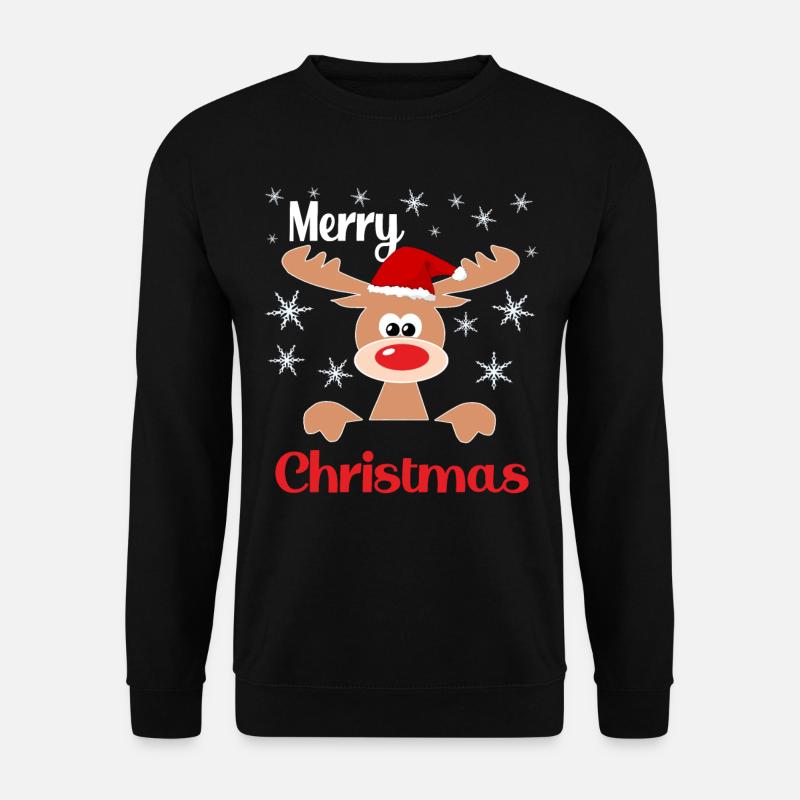 Merry Christmas Reindeer Geschenkidee - Rentier - Unisex Pullover - Schwarz