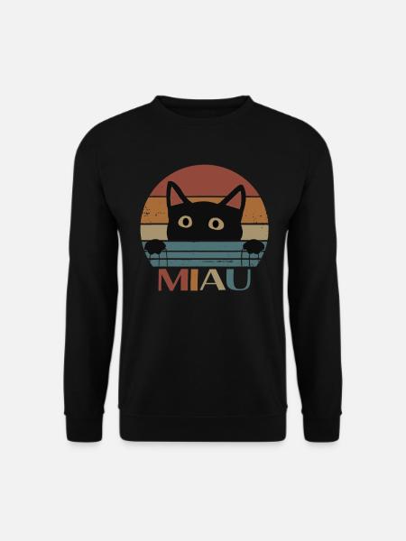 Katze Miau - Unisex Pullover - Schwarz