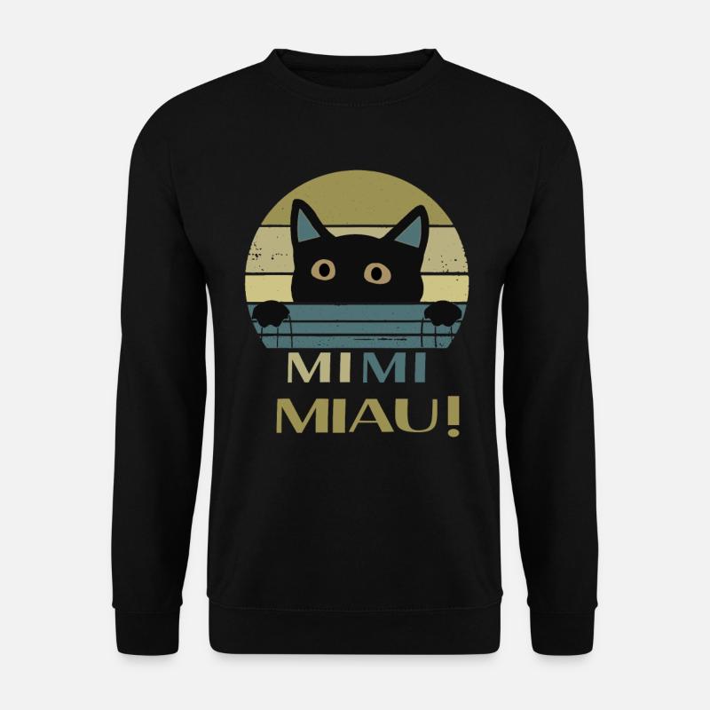 MI MI MIAU! Lustiger Katzen Spruch design Geschenk - Unisex Pullover - Schwarz
