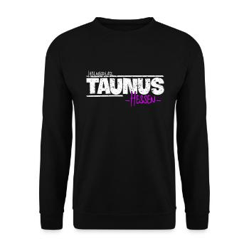 Taunus mein Lieblingsplatz in Hessen - Unisex Pullover - Schwarz - Vorne - Alina (178cm) & Michal (187cm)