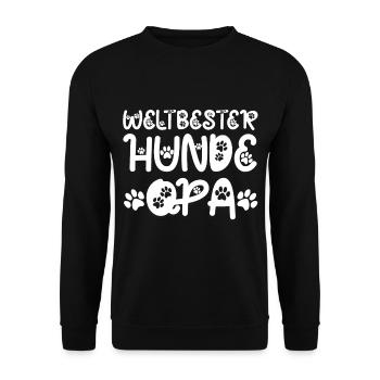 Weltbester Hunde Opa Hundehalter Großvater Hundeli - Unisex Pullover - Schwarz - Vorne - Alina (178cm) & Michal (187cm)