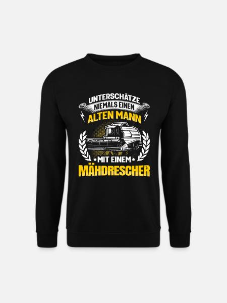 Mähdrescher Drescher Landwirt Bauer Opa Geschenk - Unisex Pullover - Schwarz