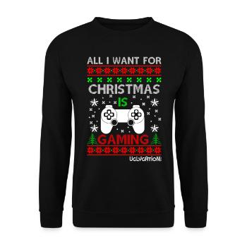 All I want for Christmas is gaming #1 - Sweat-shirt Unisexe - noir - Devant - Alina (178cm) & Michal (187cm)