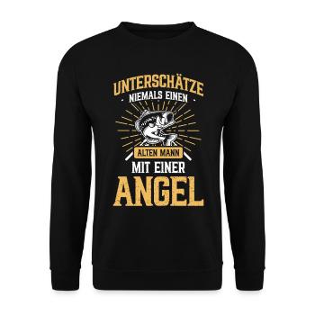 Angeln Fischer Fischen - Unisex Pullover - Schwarz - Vorne - Alina (178cm) & Michal (187cm)