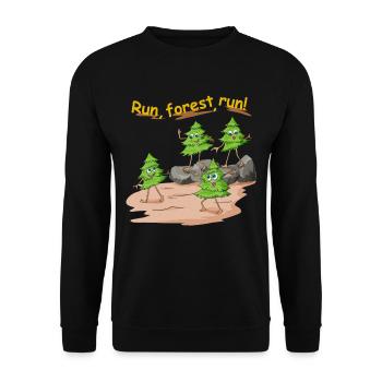 Fir tree run forest run in the forest as a jogger - Unisex Sweatshirt - black - Front - Alina (178cm) & Michal (187cm)