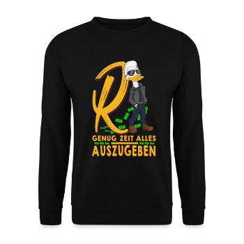 Rente Ruhestand im R-Ente oder Renteneintritts - Unisex Pullover - Schwarz - Vorne - Alina (178cm) & Michal (187cm)