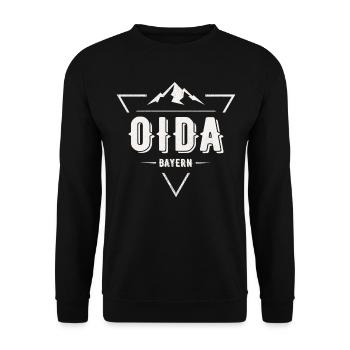 Oida Bayern Dialekt Österreich vintage Geschenk - Unisex Pullover - Schwarz - Vorne - Alina (178cm) & Michal (187cm)