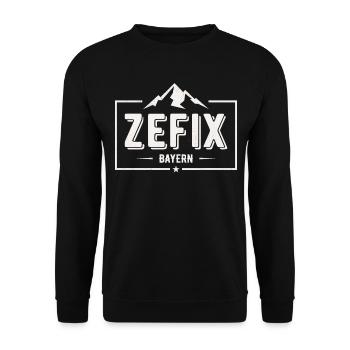 Zefix Bayern Grantler Dialekt Geschenk - Unisex Pullover - Schwarz - Vorne - Alina (178cm) & Michal (187cm)