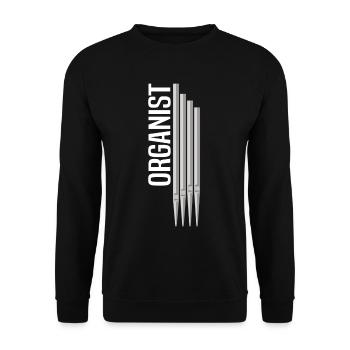 Orgel Organist Orgelspieler Pfeifenorgel Geschenk - Unisex Pullover - Schwarz - Vorne - Alina (178cm) & Michal (187cm)