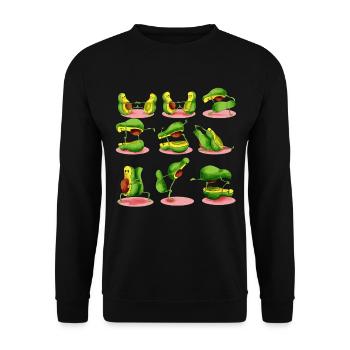 Yoga Veggie Avocado Couple Meditation Avocato - Unisex Sweatshirt - black - Front - Alina (178cm) & Michal (187cm)