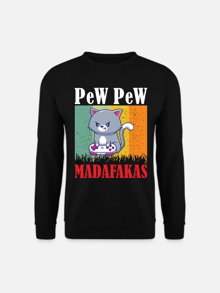 Gaming Cat Pew Pew - Unisex Sweatshirt - black
