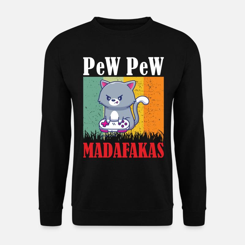 Gaming Cat Pew Pew - Unisex Sweatshirt - black