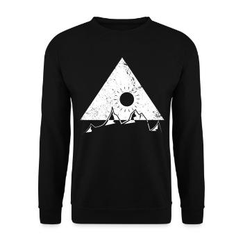 Mountains mountain range hiking - Unisex Sweatshirt - black - Front - Alina (178cm) & Michal (187cm)