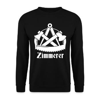 Zimmerer Zunftzeichen Zimmermann Handwerker - Unisex Pullover - Schwarz - Vorne - Alina (178cm) & Michal (187cm)