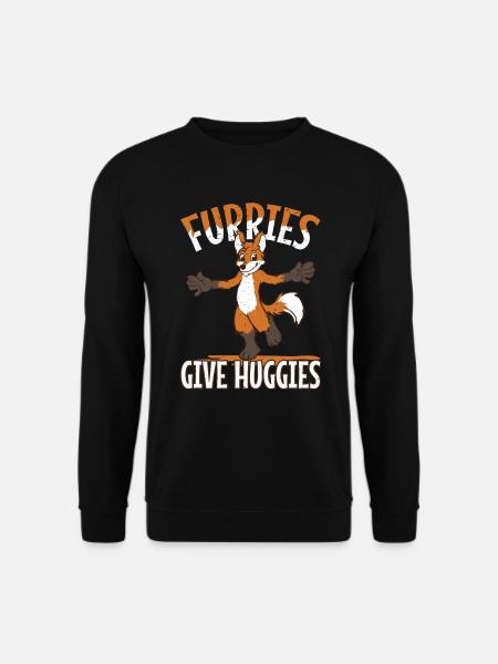 Fuchs Knuddel oder Umarmen Furries give Huggies - Unisex Pullover - Schwarz