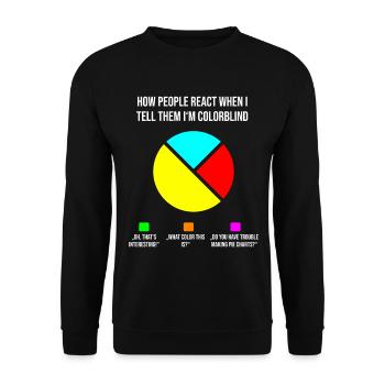 Kreisdiagramm farbenblind Reaktionen - Unisex Pullover - Schwarz - Vorne - Alina (178cm) & Michal (187cm)