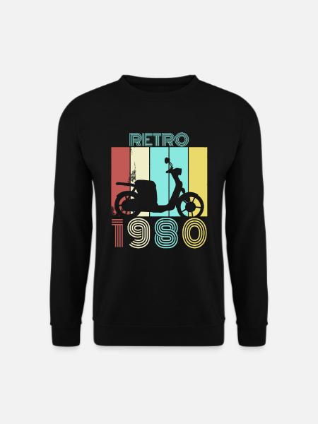 1980 80er Rollerfahrer - Unisex Pullover - Schwarz