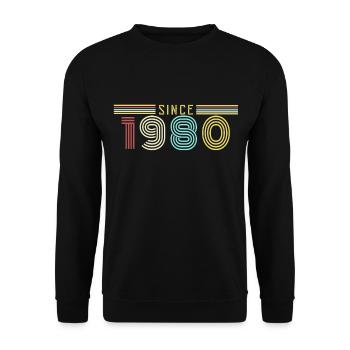 depuis 1980, 90, 40 ans - Sweat-shirt Unisexe - noir - Devant - Alina (178cm) & Michal (187cm)