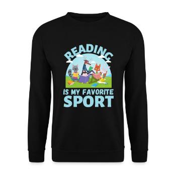 lesen ist mein lieblings sport tier lesen Bücher - Unisex Pullover - Schwarz - Vorne - Alina (178cm) & Michal (187cm)