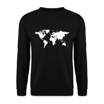 The World Map the world map planet earth - Unisex Sweatshirt - black - Front - Alina (178cm) & Michal (187cm)