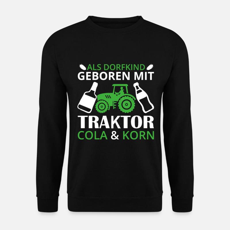 lustiger Dorfkind Cola Korn Schnaps Trakor Treker - Unisex Pullover - Schwarz