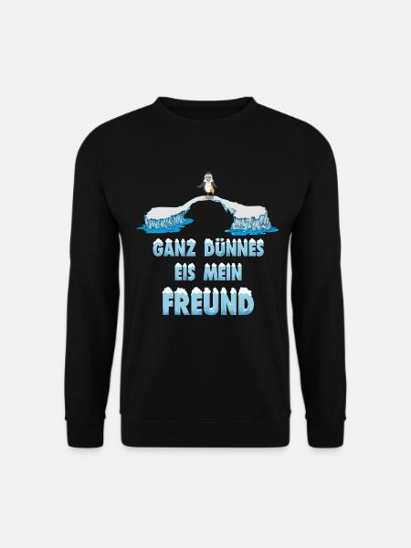 Vorsicht Eisbär sagt ganz dünnes Eis Mein Freund - Unisex Pullover - Schwarz
