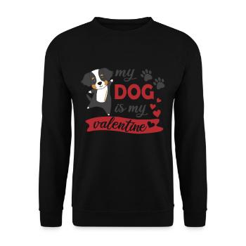 Mon chien est mon valentine berner sennenhund doux - Sweat-shirt Unisexe - noir - Devant - Alina (178cm) & Michal (187cm)