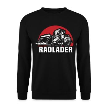 Radlader Radladerfahrer Straßenbauer Geschenk - Unisex Pullover - Schwarz - Vorne - Alina (178cm) & Michal (187cm)