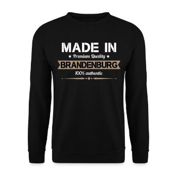 Brandenburg Ossi East Germany Brandenburg - Unisex Sweatshirt - black - Front - Alina (178cm) & Michal (187cm)