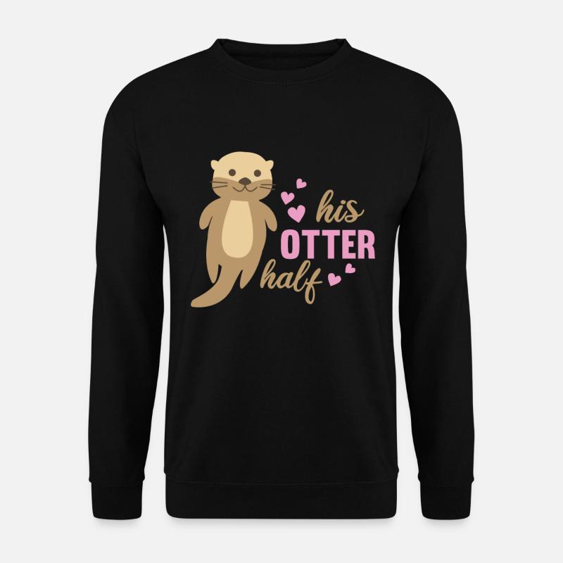 his otter half süße otter lieben romantisch Herz - Unisex Pullover - Schwarz