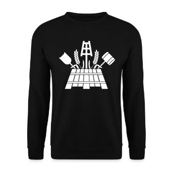 Brauer und Mälzer Zunftzeichen Bierbrauer Bier - Unisex Pullover - Schwarz - Vorne - Alina (178cm) & Michal (187cm)
