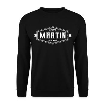 Martin Männer Geschenk - Unisex Pullover - Schwarz - Vorne - Alina (178cm) & Michal (187cm)