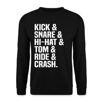 Idée cadeau batteur batteur batteur - Sweat-shirt Unisexe - noir - Devant - Alina (178cm) & Michal (187cm)