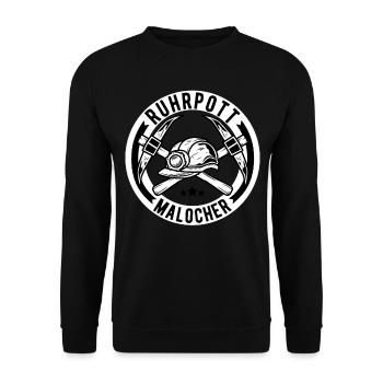 Ruhrpott Bergbau Ruhrgebiet Kumpel Geschenk - Unisex Pullover - Schwarz - Vorne - Alina (178cm) & Michal (187cm)