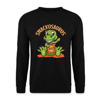 Mignons snacks de dinosaures Snackosaurus - Sweat-shirt Unisexe - noir - Devant - Alina (178cm) & Michal (187cm)