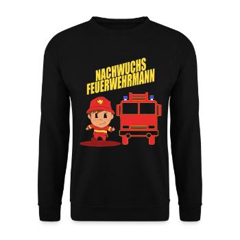 Nachwuchs Feuerwehr Feuerwehrauto Traumberuf Kind - Unisex Pullover - Schwarz - Vorne - Alina (178cm) & Michal (187cm)