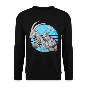Capricorn ClimberS Mountains Stone Animals Saying - Unisex Sweatshirt - black - Front - Alina (178cm) & Michal (187cm)