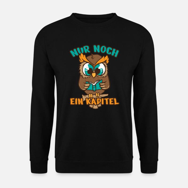 Leseratte Eule Lesefieber Bücherwurm Kapital Buch - Unisex Pullover - Schwarz