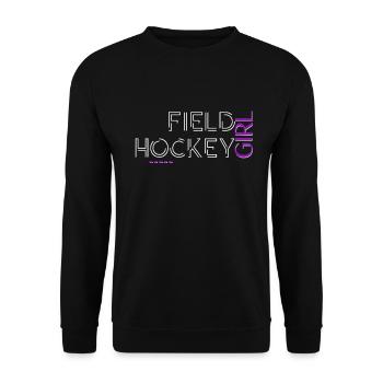 Field Hockey Girl Text Design - Unisex Sweatshirt - black - Front - Alina (178cm) & Michal (187cm)