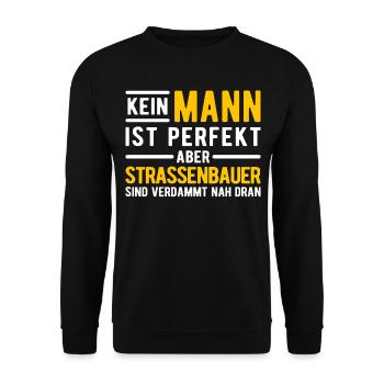 Straßenbauer Straßenbau Bauarbeiter Geschenk - Unisex Pullover - Schwarz - Vorne - Alina (178cm) & Michal (187cm)