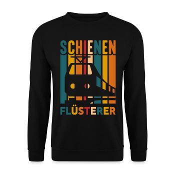 Eisenbahn Eisenbahner Modelleisenbahn - Unisex Pullover - Schwarz - Vorne - Alina (178cm) & Michal (187cm)