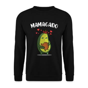 Mamacado Avocado Babyparty Schwangerschaft Veganer - Unisex Pullover - Schwarz - Vorne - Alina (178cm) & Michal (187cm)
