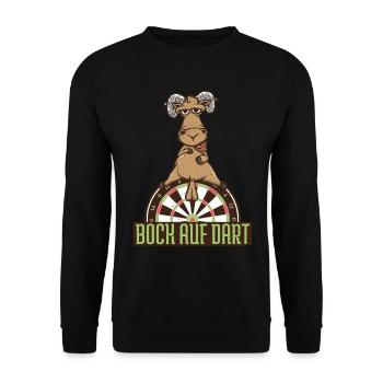 Darten Dartspieler Bock auf Dart Dartspieler Spiel - Unisex Pullover - Schwarz - Vorne - Alina (178cm) & Michal (187cm)