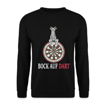 Dartspieler Darten Bock auf Dart Dartspieler Spiel - Unisex Pullover - Schwarz - Vorne - Alina (178cm) & Michal (187cm)