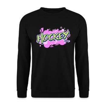 Field Hockey Mum PopArt Text Art - Unisex Sweatshirt - black - Front - Alina (178cm) & Michal (187cm)