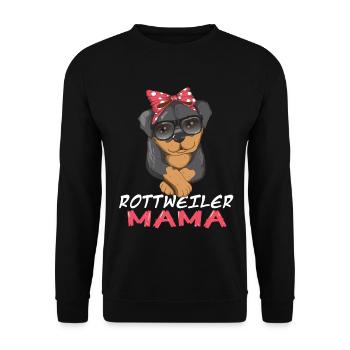 Hunderasse Rottweiler Mama Hundebesitzer Spruch - Unisex Pullover - Schwarz - Vorne - Alina (178cm) & Michal (187cm)