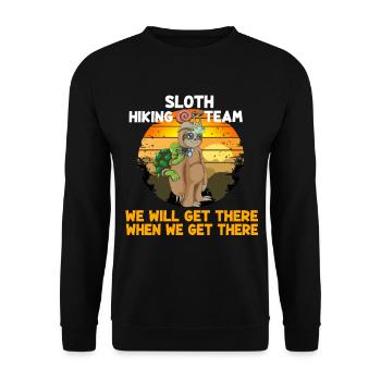 Schnecke Schildkröte Sloth Hiking Team Vintage - Unisex Pullover - Schwarz - Vorne - Alina (178cm) & Michal (187cm)