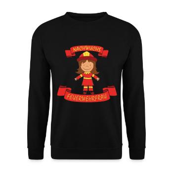 kleine nachwuchs Feuerwehrfrau Feuerwehr - Unisex Pullover - Schwarz - Vorne - Alina (178cm) & Michal (187cm)