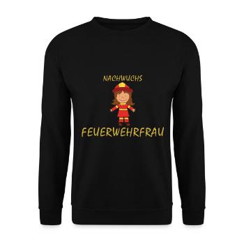 Young firefighter - Unisex Sweatshirt - black - Front - Alina (178cm) & Michal (187cm)